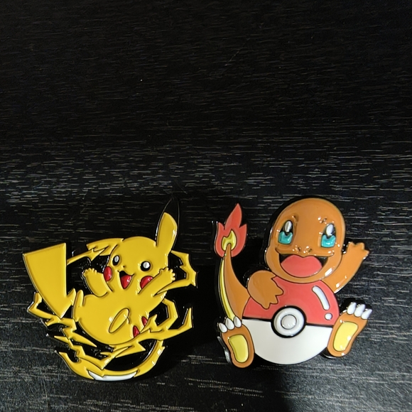 Pikachu and Charmander Enamel Pins - Picture 1 of 1